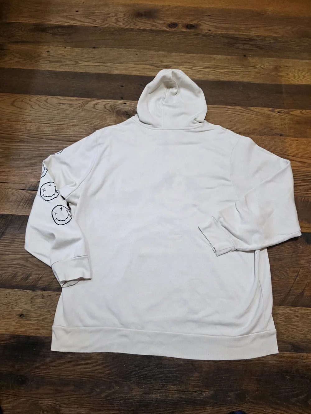 Nirvana Cream Graphic Hoodie with Yellow Smiley Men 3XL - Picture 6 of 10